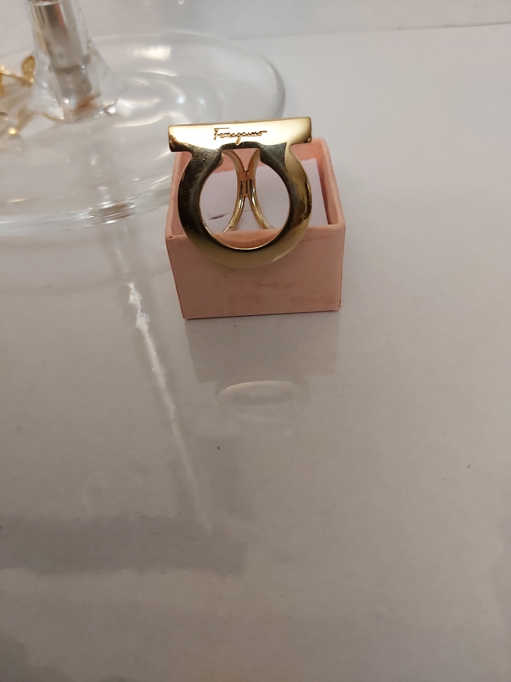 Salvatore Ferragamo Gold Tone Gancini Ring - Gold